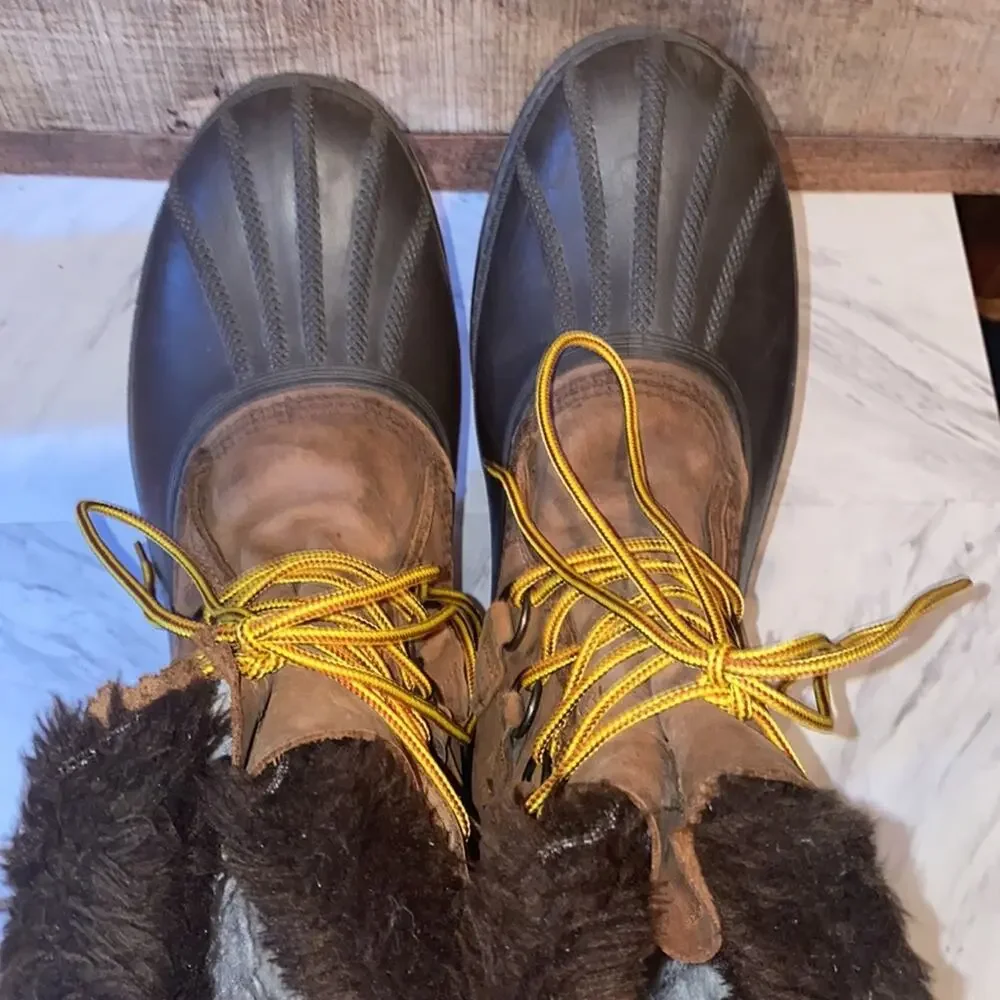 Sorel Badger Men's Leather Wool Winter Snow Boots Size 10